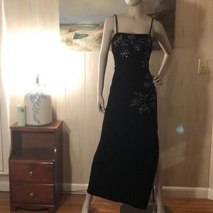 Black Velvet Floor Length Long Dress!